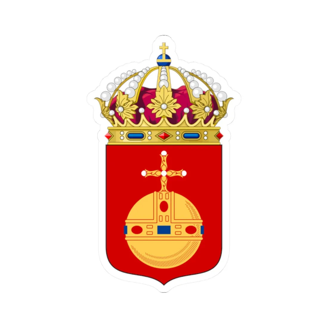 Uppsalas läns vapen (Sweden) (Coat of Arms) STICKER Vinyl Kiss-Cut Decal 2 Inch White - The Sticker Space