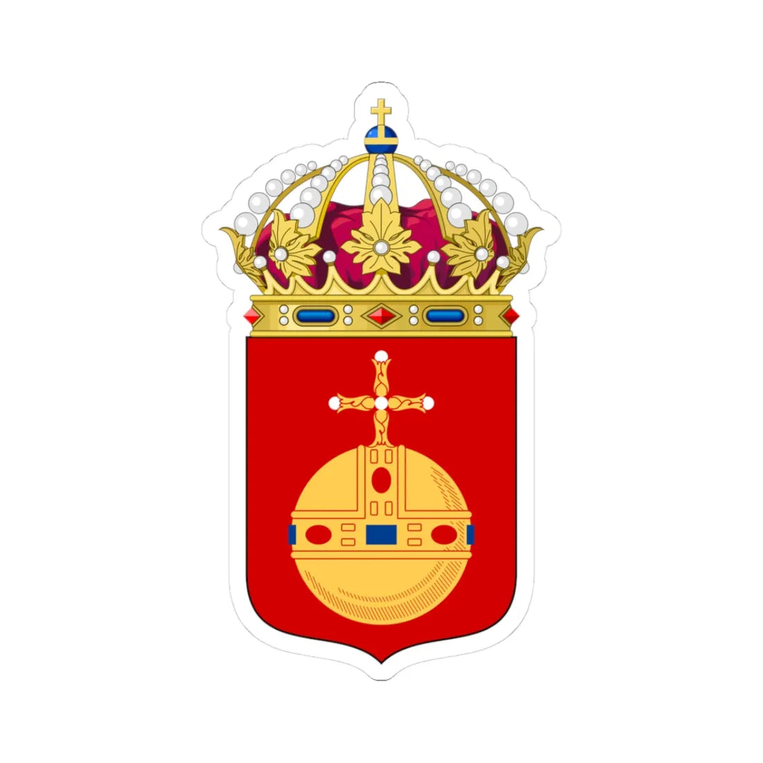 Uppsalas läns vapen (Sweden) (Coat of Arms) STICKER Vinyl Kiss-Cut Decal 3 Inch White - The Sticker Space