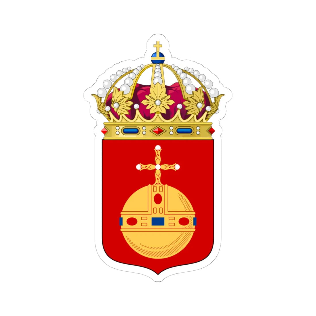 Uppsalas läns vapen (Sweden) (Coat of Arms) STICKER Vinyl Kiss-Cut Decal 4 Inch White - The Sticker Space
