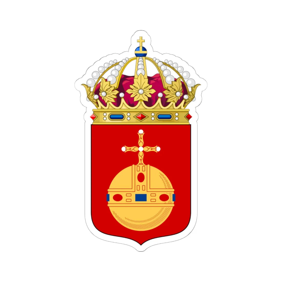 Uppsalas läns vapen (Sweden) (Coat of Arms) STICKER Vinyl Kiss-Cut Decal 6 Inch White - The Sticker Space