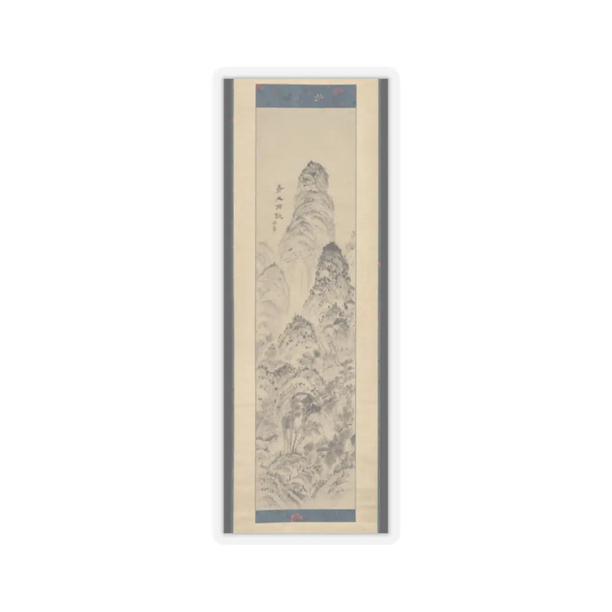 Urakami (Uragami) Gyokudō 浦上玉堂 - Green Mountains as the Rain Ceases - early 19th century v1 - STICKER Vinyl Kiss-Cut Decal