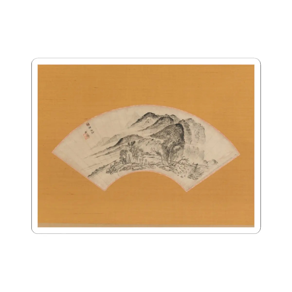 Urakami (Uragami) Gyokudō - Lingering Rain over Half the Village - ca. 1815–20 v1 - STICKER Vinyl Kiss-Cut Decal