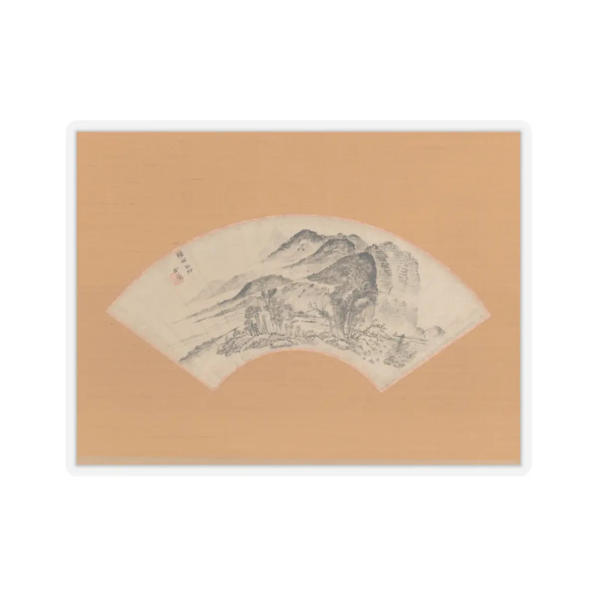Urakami (Uragami) Gyokudō - Lingering Rain over Half the Village - ca. 1815–20 v1 - STICKER Vinyl Kiss-Cut Decal