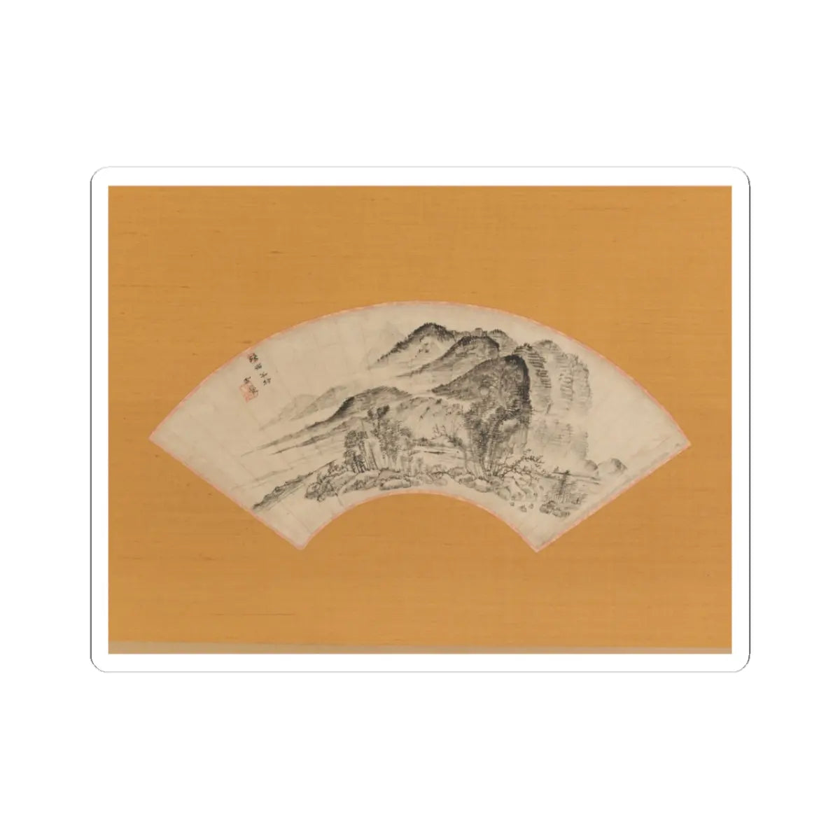 Urakami (Uragami) Gyokudō - Lingering Rain over Half the Village - ca. 1815–20 v1 - STICKER Vinyl Kiss-Cut Decal