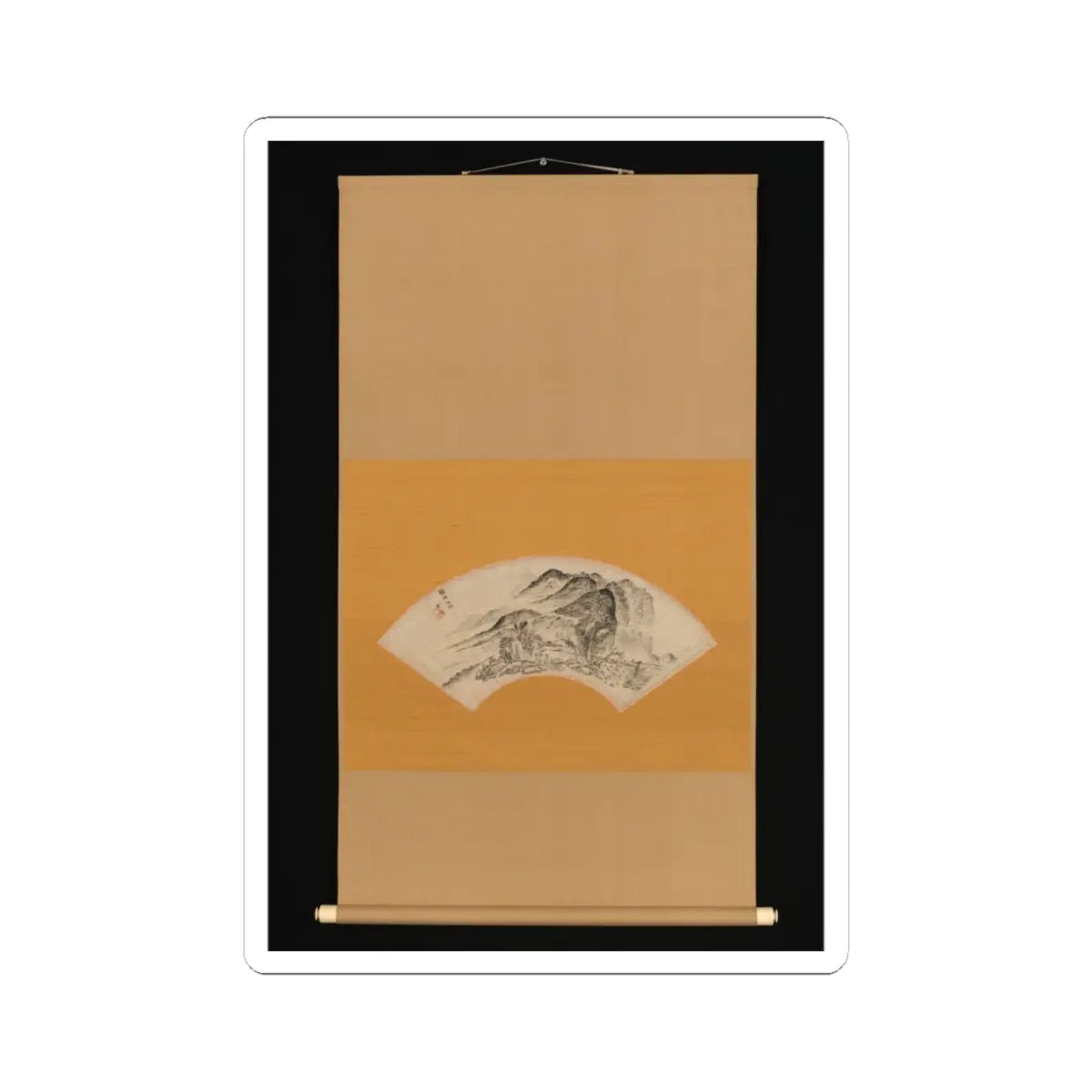 Urakami (Uragami) Gyokudō - Lingering Rain over Half the Village - ca. 1815–20 v2 - STICKER Vinyl Kiss-Cut Decal