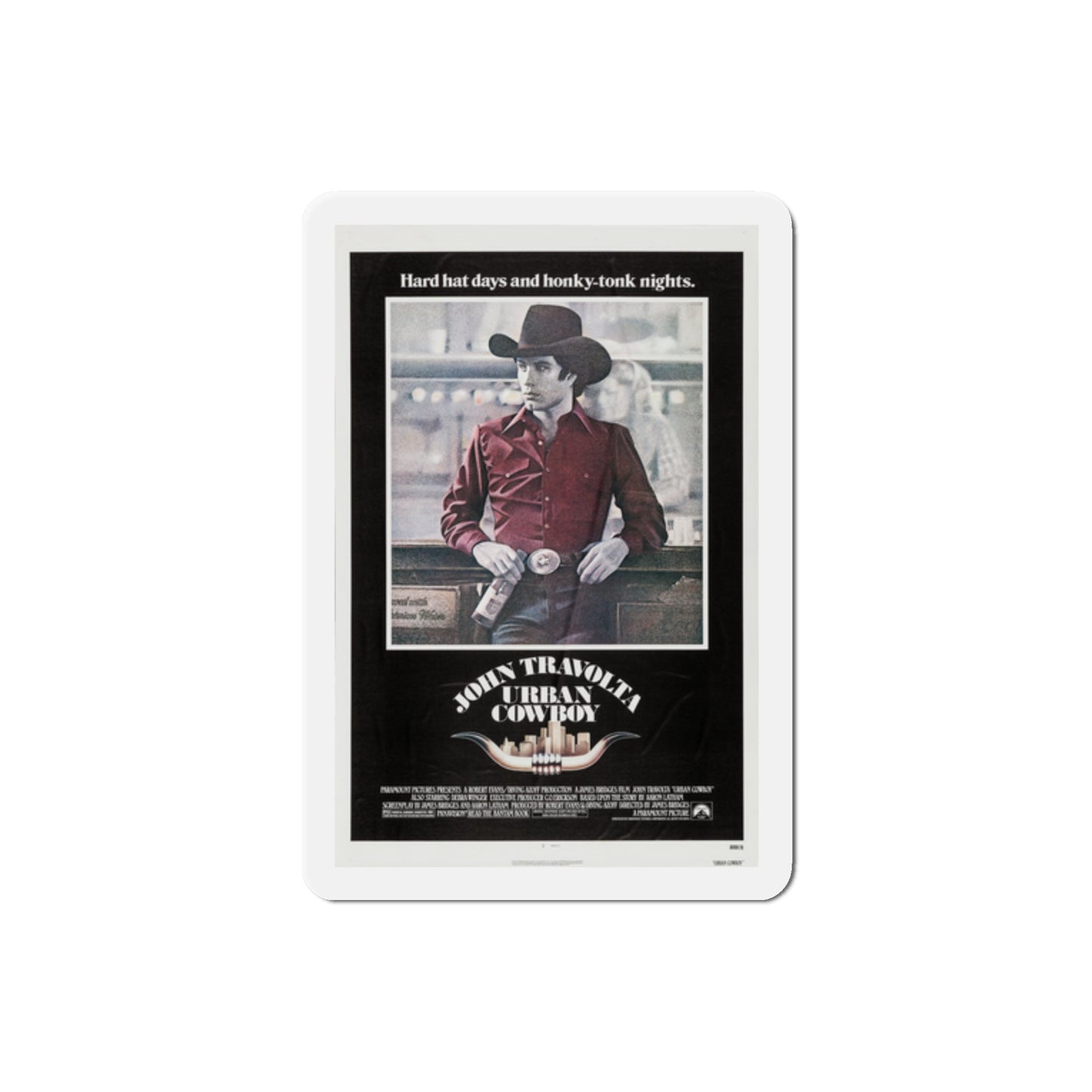 Urban Cowboy 1980 Movie Poster Die-Cut Magnet-2" x 2"-The Sticker Space