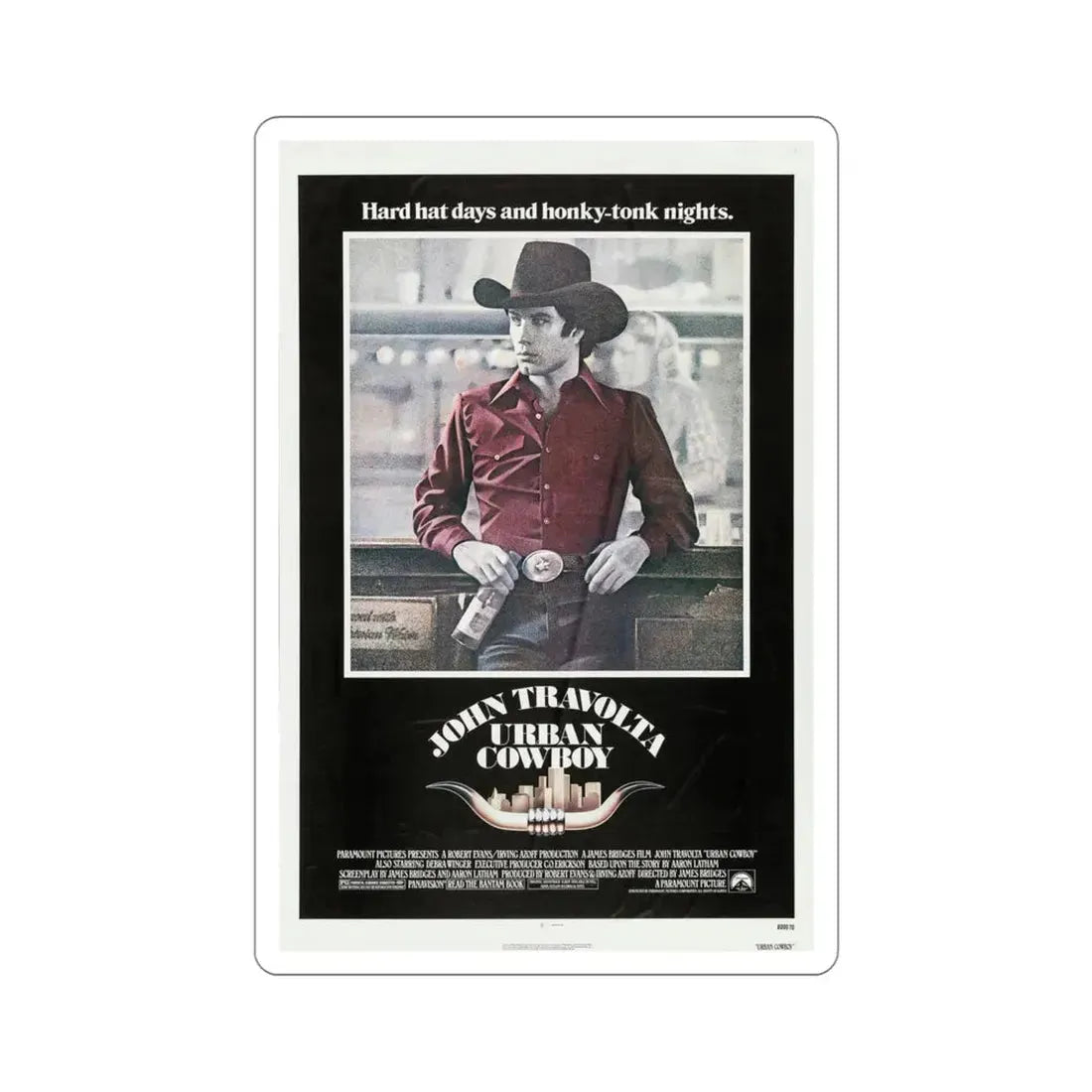Urban Cowboy 1980 Movie Poster STICKER Vinyl Die-Cut Decal - The Sticker Space