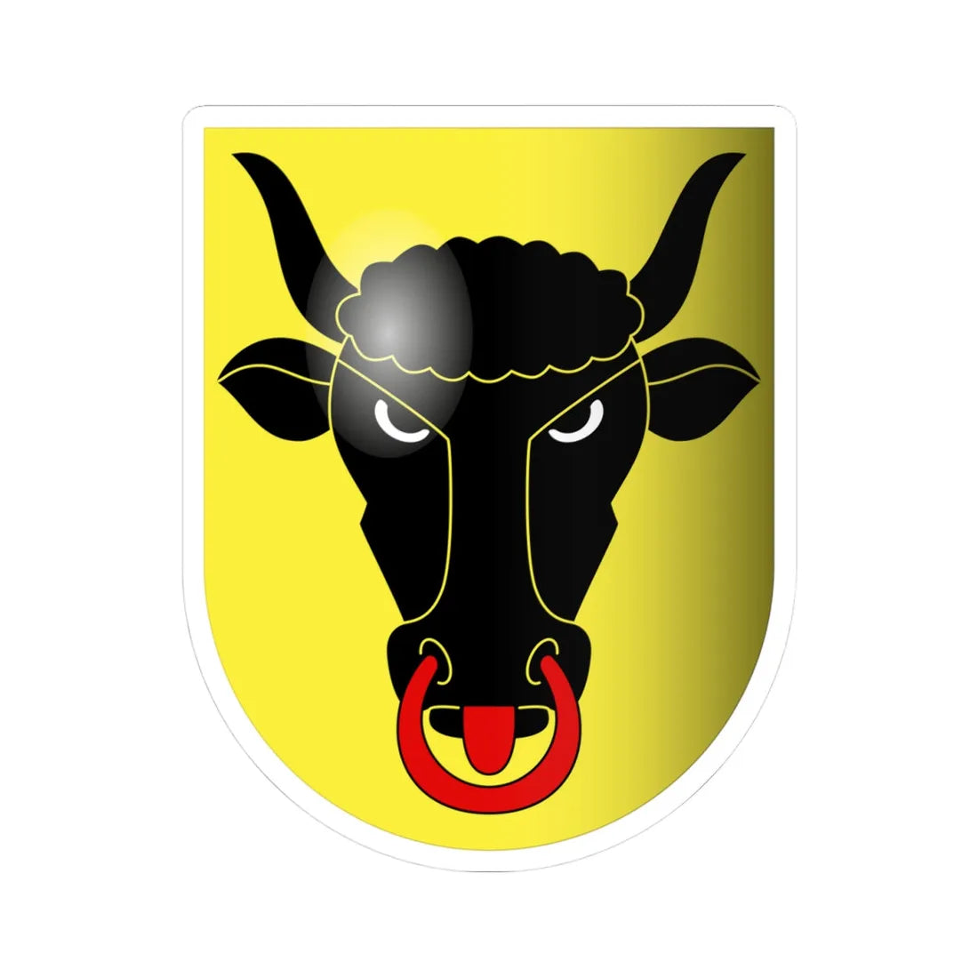 Uri-coat of arms 3d (Switzerland) (Coat of Arms) STICKER Vinyl Kiss-Cut Decal 4 Inch White - The Sticker Space