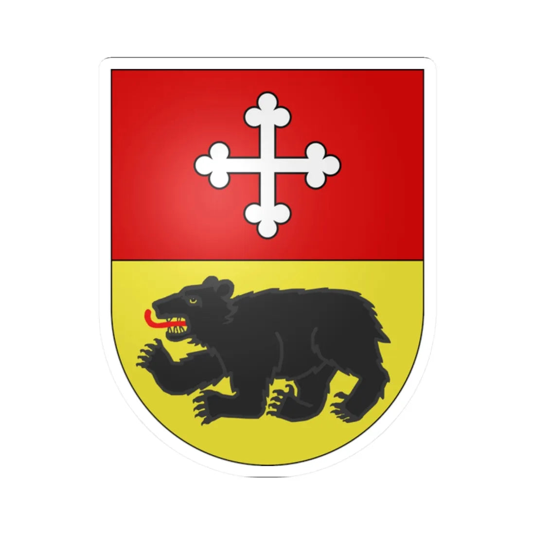Ursy-coat of arms (Switzerland) (Coat of Arms) STICKER Vinyl Kiss-Cut Decal 2 Inch White - The Sticker Space