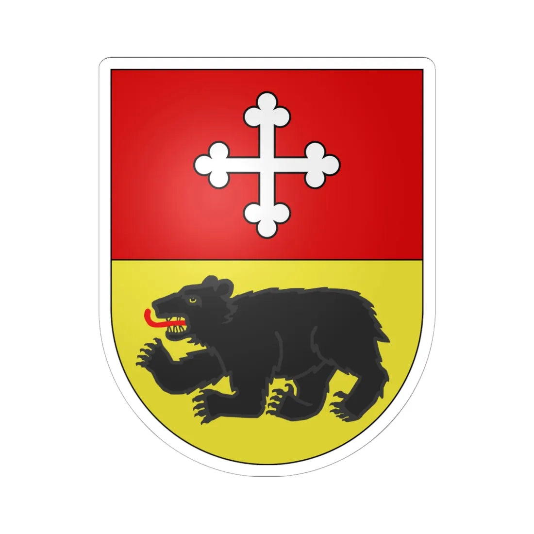 Ursy-coat of arms (Switzerland) (Coat of Arms) STICKER Vinyl Kiss-Cut Decal 6 Inch White - The Sticker Space