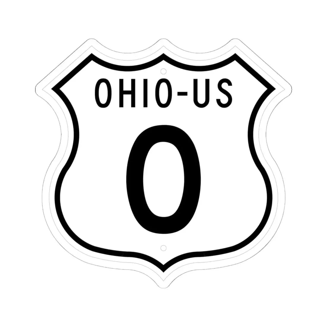 US 0 Ohio 1955 (Ohio) (Road Sign) STICKER Vinyl Kiss-Cut Decal 6 Inch White - The Sticker Space