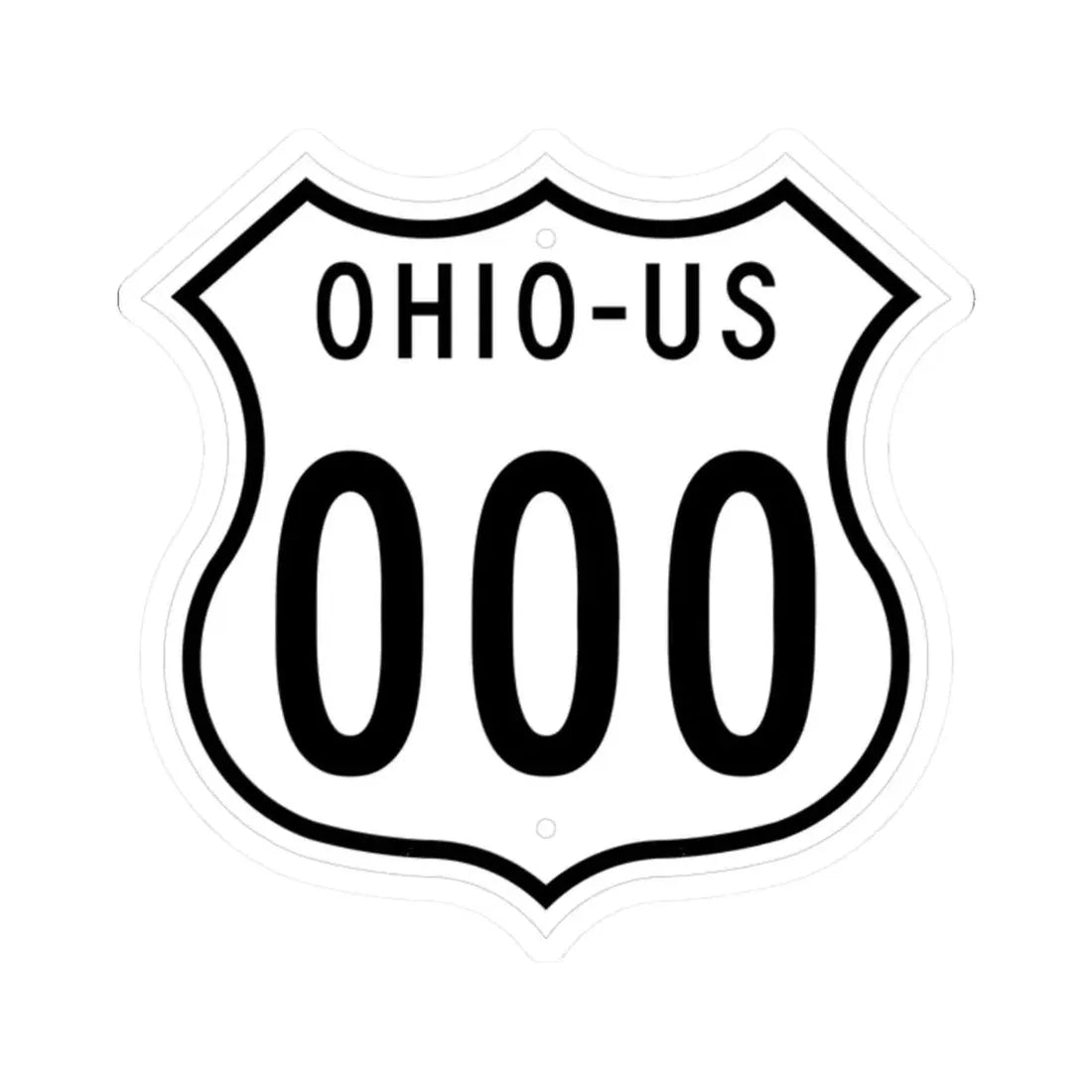 US 000 Ohio 1955 (Ohio) (Road Sign) STICKER Vinyl Kiss-Cut Decal 2 Inch White - The Sticker Space