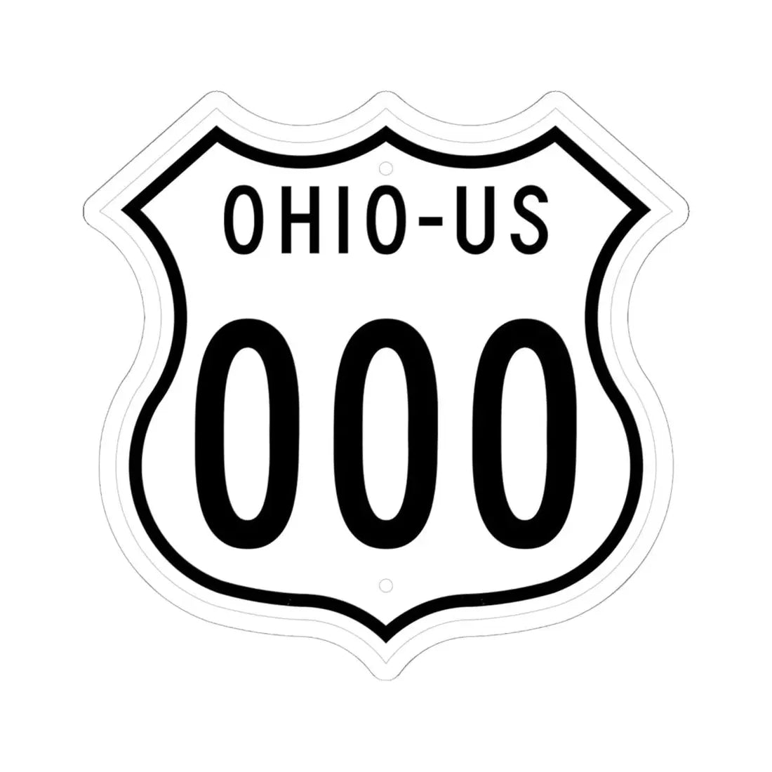 US 000 Ohio 1955 (Ohio) (Road Sign) STICKER Vinyl Kiss-Cut Decal 6 Inch White - The Sticker Space