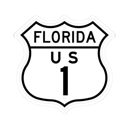 US 1 Florida 1948 (Florida) (Road Sign) STICKER Vinyl Kiss-Cut Decal 3 Inch White - The Sticker Space