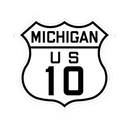 US 10 Michigan 1926 (Michigan) (Road Sign) STICKER Vinyl Kiss-Cut Decal 2 Inch White - The Sticker Space