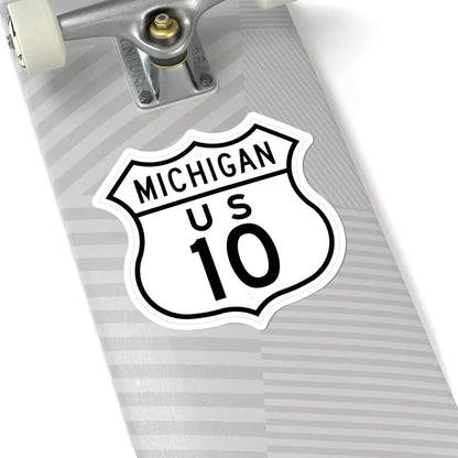 US 10 Michigan 1948 (Michigan) (Road Sign) STICKER Vinyl Kiss-Cut Decal - The Sticker Space