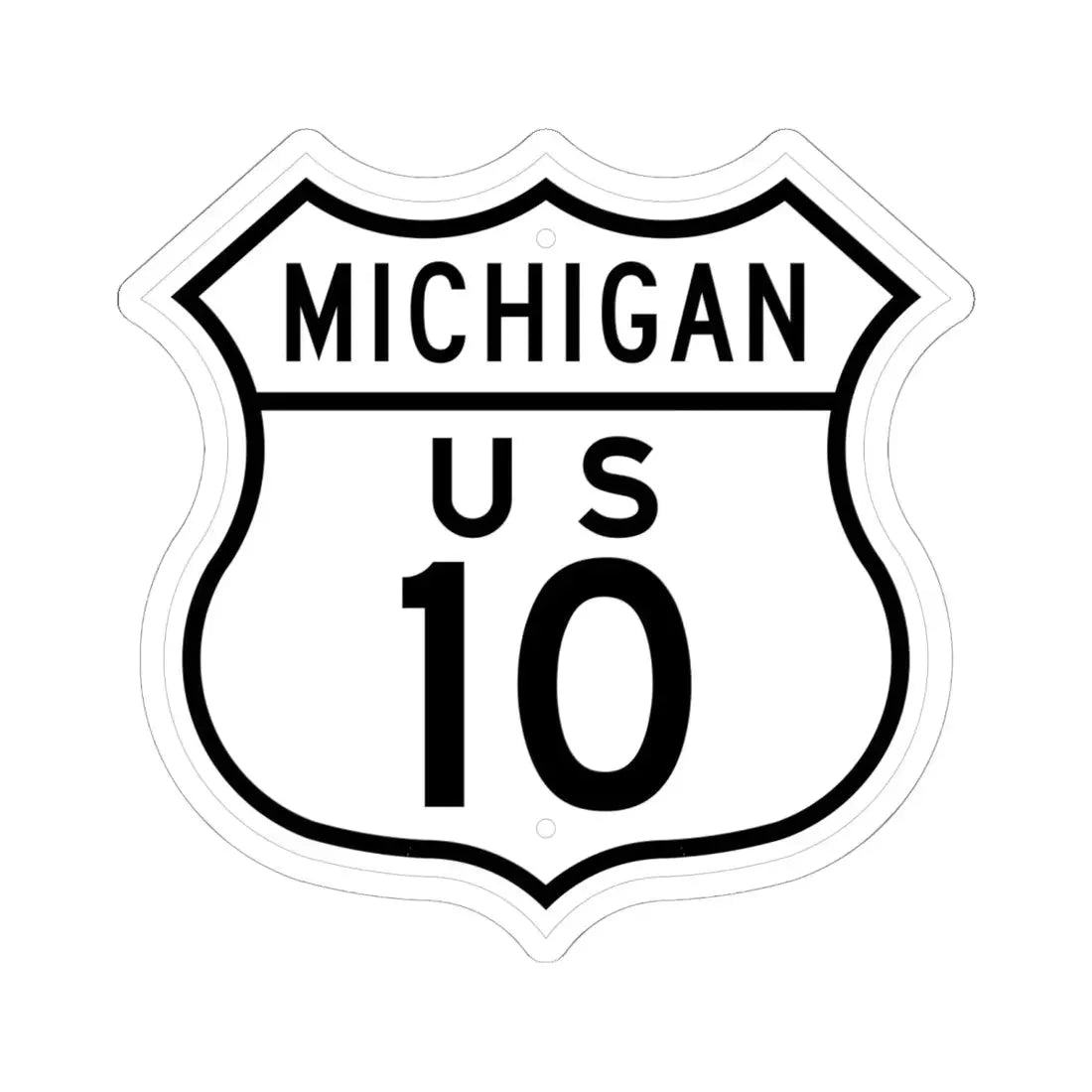 US 10 Michigan 1948 (Michigan) (Road Sign) STICKER Vinyl Kiss-Cut Decal - The Sticker Space