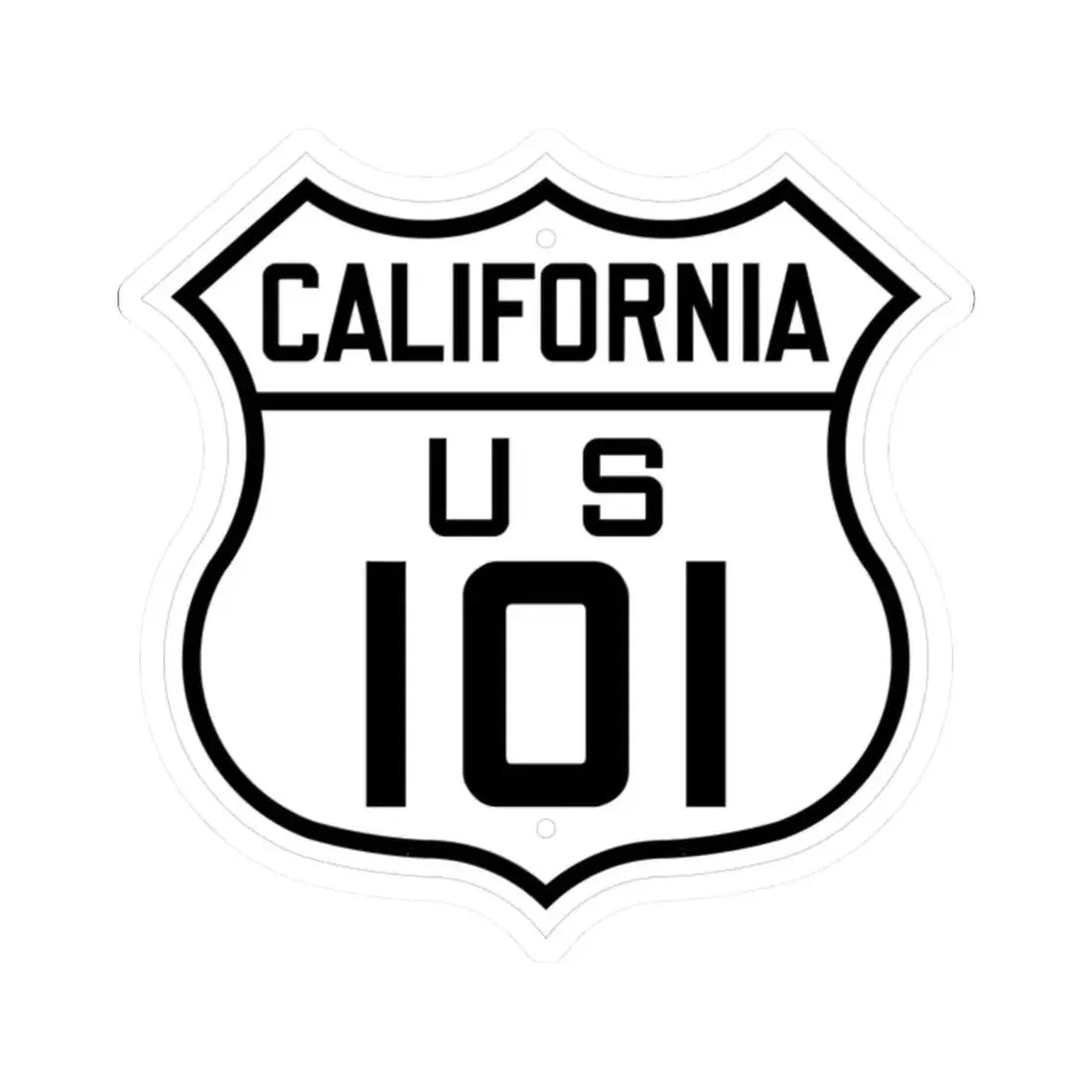 US 101 California 1926 (California) (Road Sign) STICKER Vinyl Kiss-Cut Decal 2 Inch White - The Sticker Space