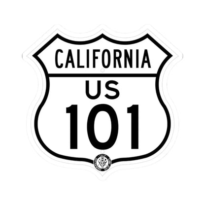 US 101 California 1948 (California) (Road Sign) STICKER Vinyl Kiss-Cut Decal 2 Inch White - The Sticker Space