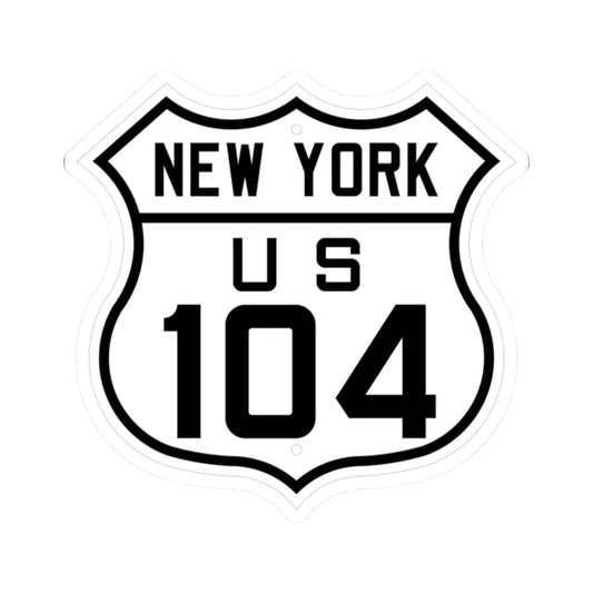 US 104 New York 1926 (New York) (Road Sign) STICKER Vinyl Kiss-Cut Decal 2 Inch White - The Sticker Space