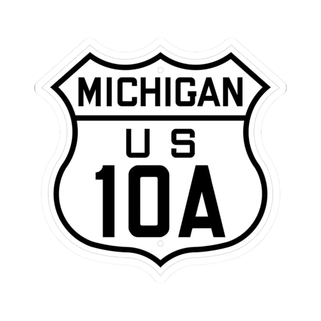 US 10A Michigan 1926 (Michigan) (Road Sign) STICKER Vinyl Kiss-Cut Decal 2 Inch White - The Sticker Space