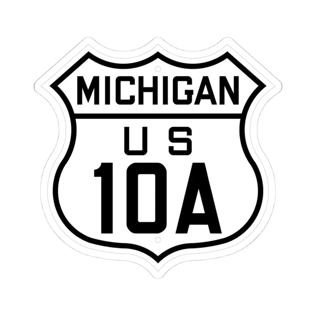 US 10A Michigan 1926 (Michigan) (Road Sign) STICKER Vinyl Kiss-Cut Decal - The Sticker Space
