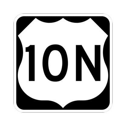 US 10N MN (Minnesota) (Road Sign) STICKER Vinyl Kiss-Cut Decal 3 Inch White - The Sticker Space
