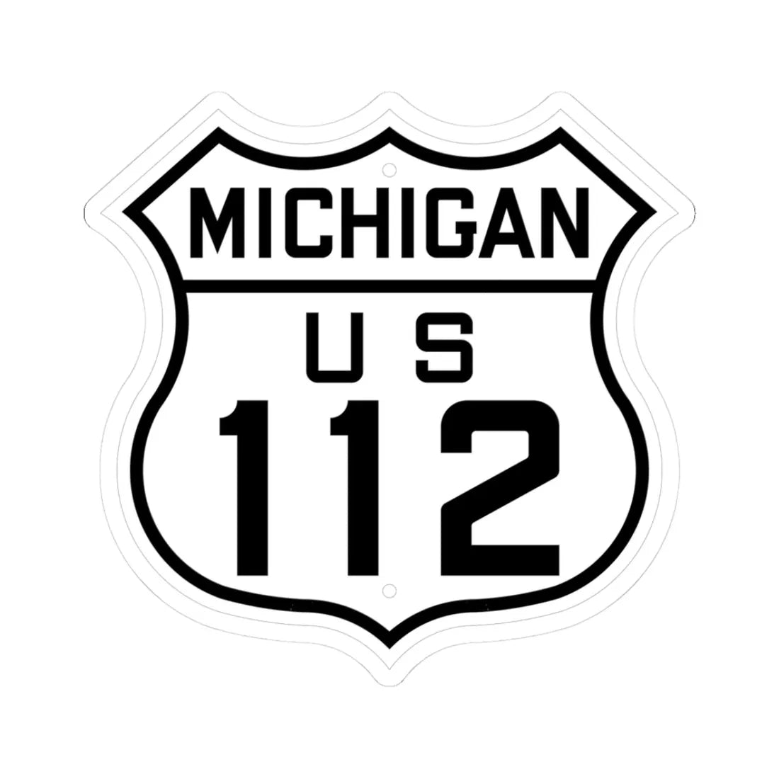 US 112 Michigan 1926 (Michigan) (Road Sign) STICKER Vinyl Kiss-Cut Decal 3 Inch White - The Sticker Space