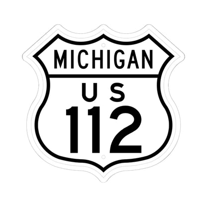 US 112 Michigan 1948 (Michigan) (Road Sign) STICKER Vinyl Kiss-Cut Decal 6 Inch White - The Sticker Space