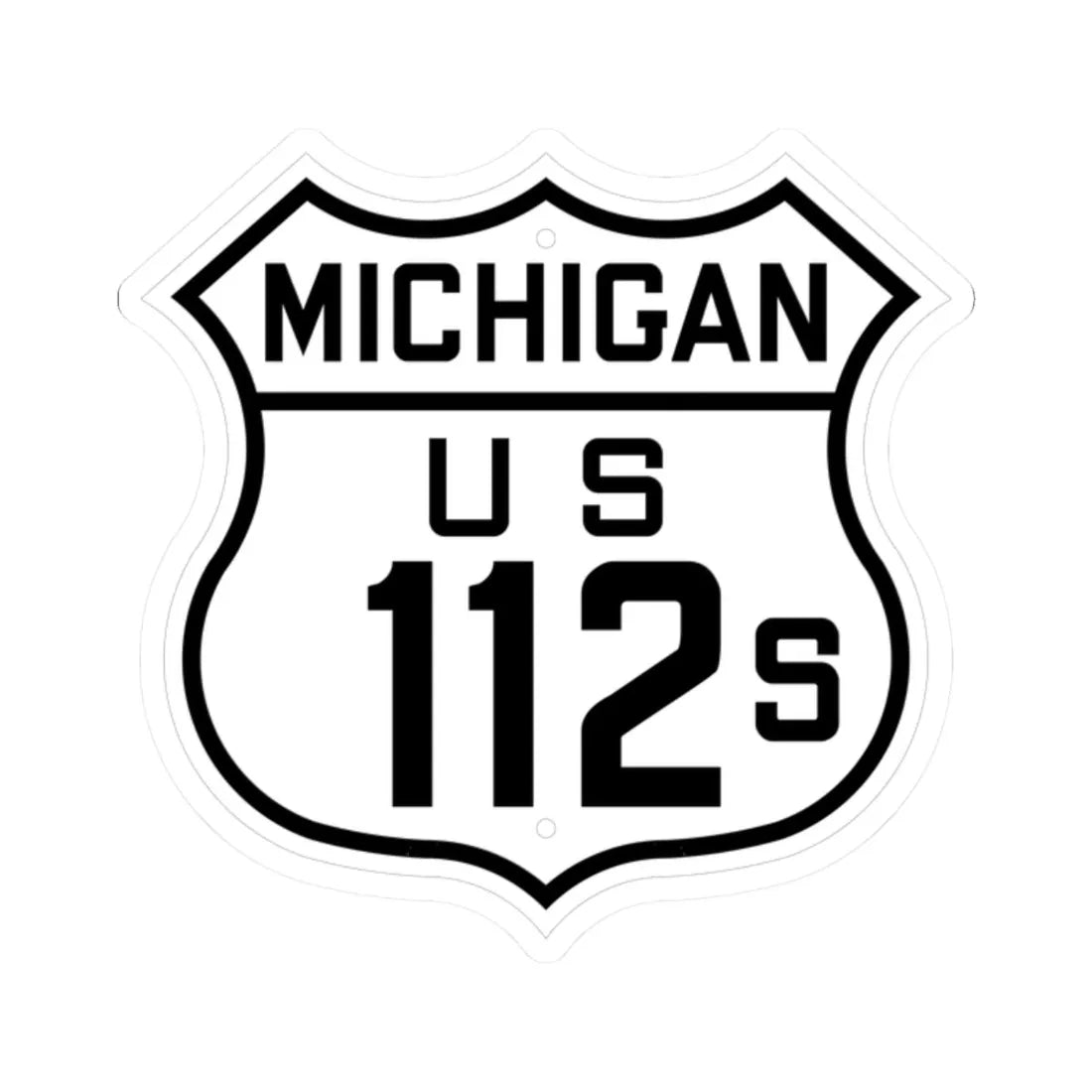 US 112S Michigan 1926 (Michigan) (Road Sign) STICKER Vinyl Kiss-Cut Decal 2 Inch White - The Sticker Space