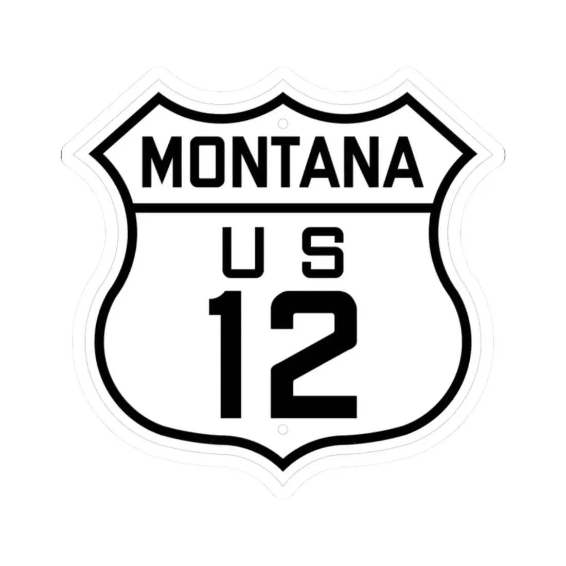 US 12 Montana 1926 (Montana) (Road Sign) STICKER Vinyl Kiss-Cut Decal 2 Inch White - The Sticker Space