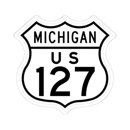 US 127 Michigan 1948 (Michigan) (Road Sign) STICKER Vinyl Kiss-Cut Decal 6 Inch White - The Sticker Space