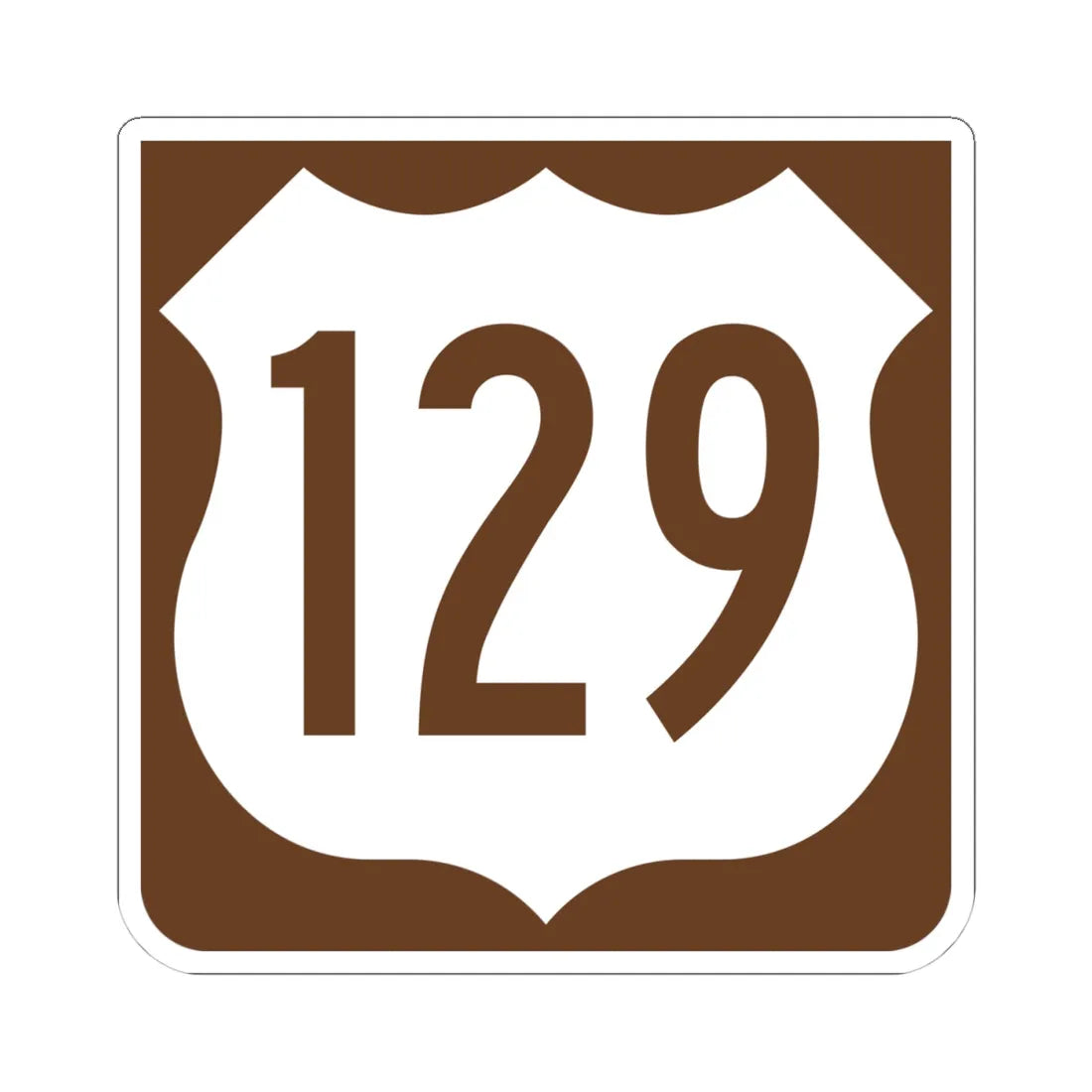 US 129 FL reversed (Florida) (Road Sign) STICKER Vinyl Kiss-Cut Decal 4 Inch White - The Sticker Space