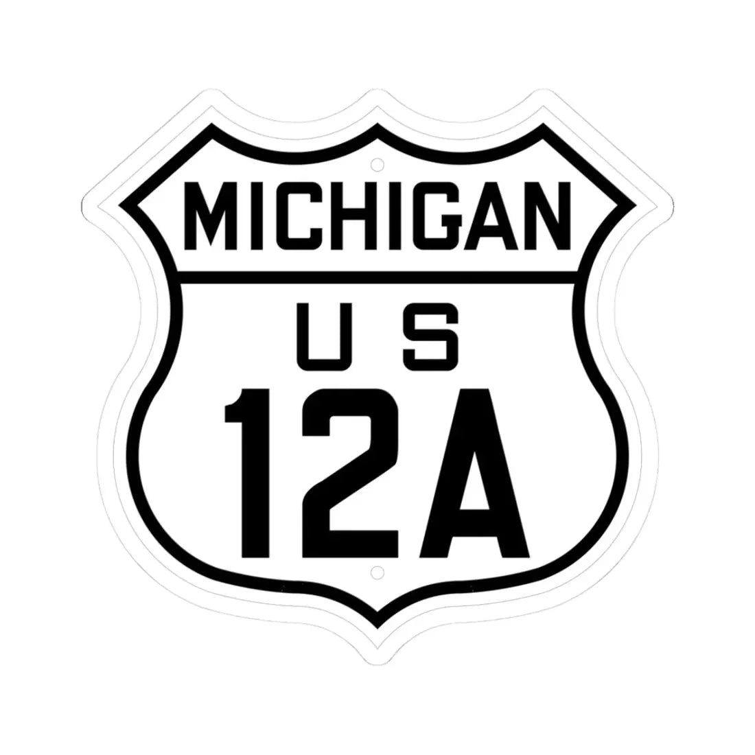 US 12A Michigan 1926 (Michigan) (Road Sign) STICKER Vinyl Kiss-Cut Decal 3 Inch White - The Sticker Space