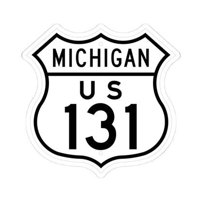 US 131 Michigan 1948 (Michigan) (Road Sign) STICKER Vinyl Kiss-Cut Decal 4 Inch White - The Sticker Space