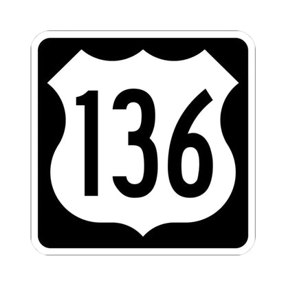 US 136 IA (Iowa) (Road Sign) STICKER Vinyl Kiss-Cut Decal 3 Inch White - The Sticker Space