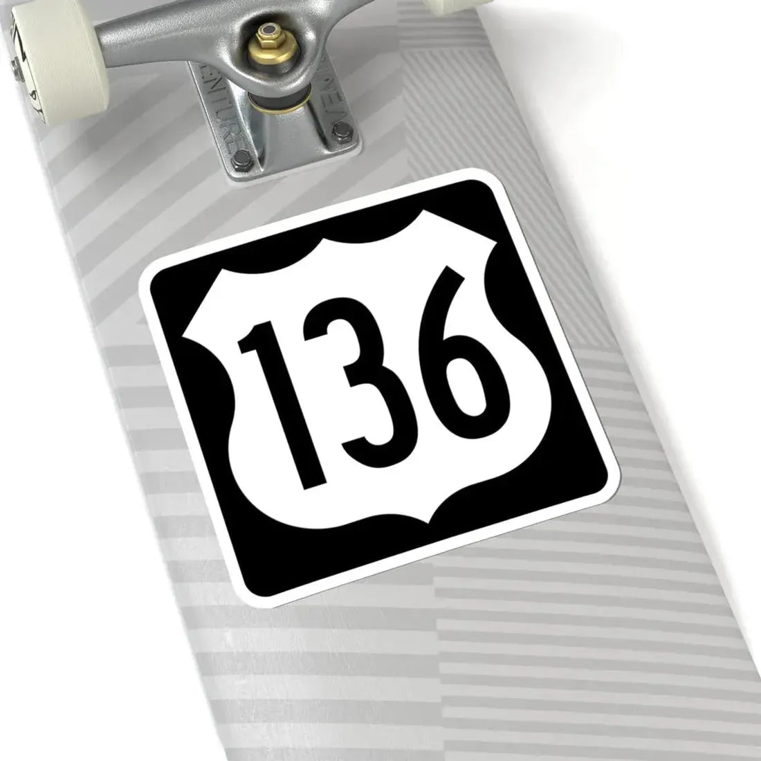 US 136 IA (Iowa) (Road Sign) STICKER Vinyl Kiss-Cut Decal - The Sticker Space