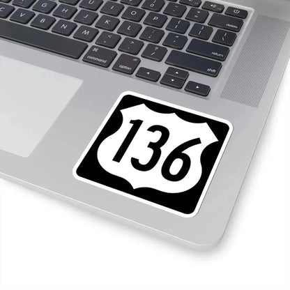 US 136 IA (Iowa) (Road Sign) STICKER Vinyl Kiss-Cut Decal - The Sticker Space