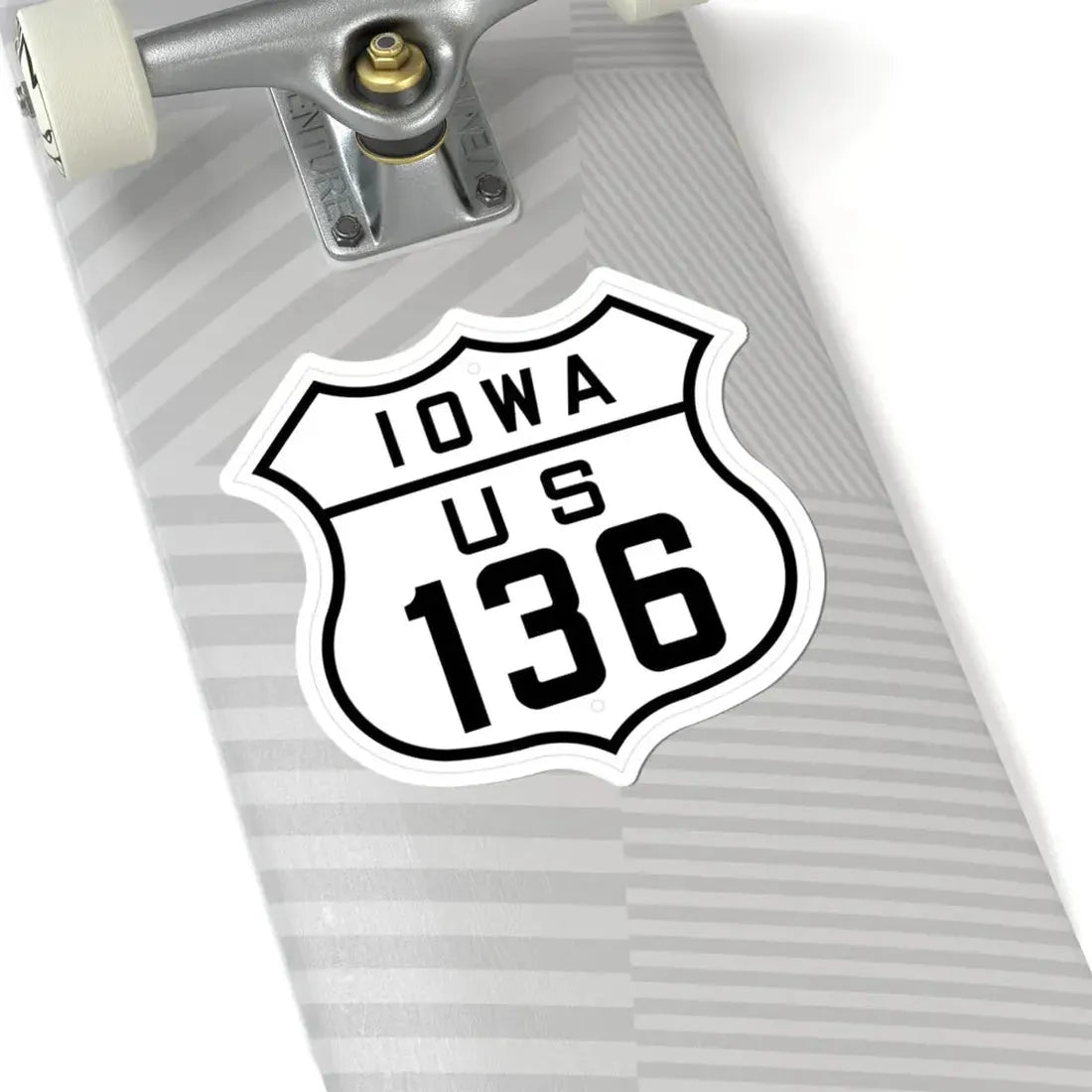US 136 Iowa 1926 (Iowa) (Road Sign) STICKER Vinyl Kiss-Cut Decal - The Sticker Space