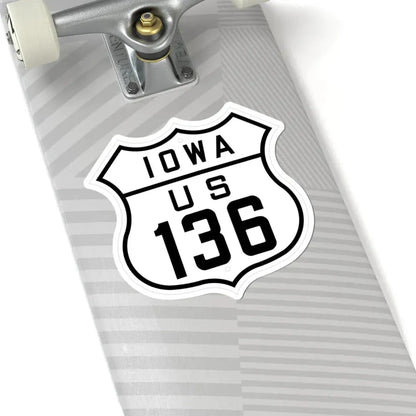 US 136 Iowa 1926 (Iowa) (Road Sign) STICKER Vinyl Kiss-Cut Decal - The Sticker Space