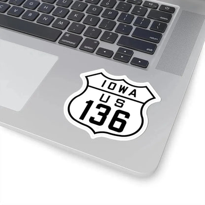 US 136 Iowa 1926 (Iowa) (Road Sign) STICKER Vinyl Kiss-Cut Decal - The Sticker Space