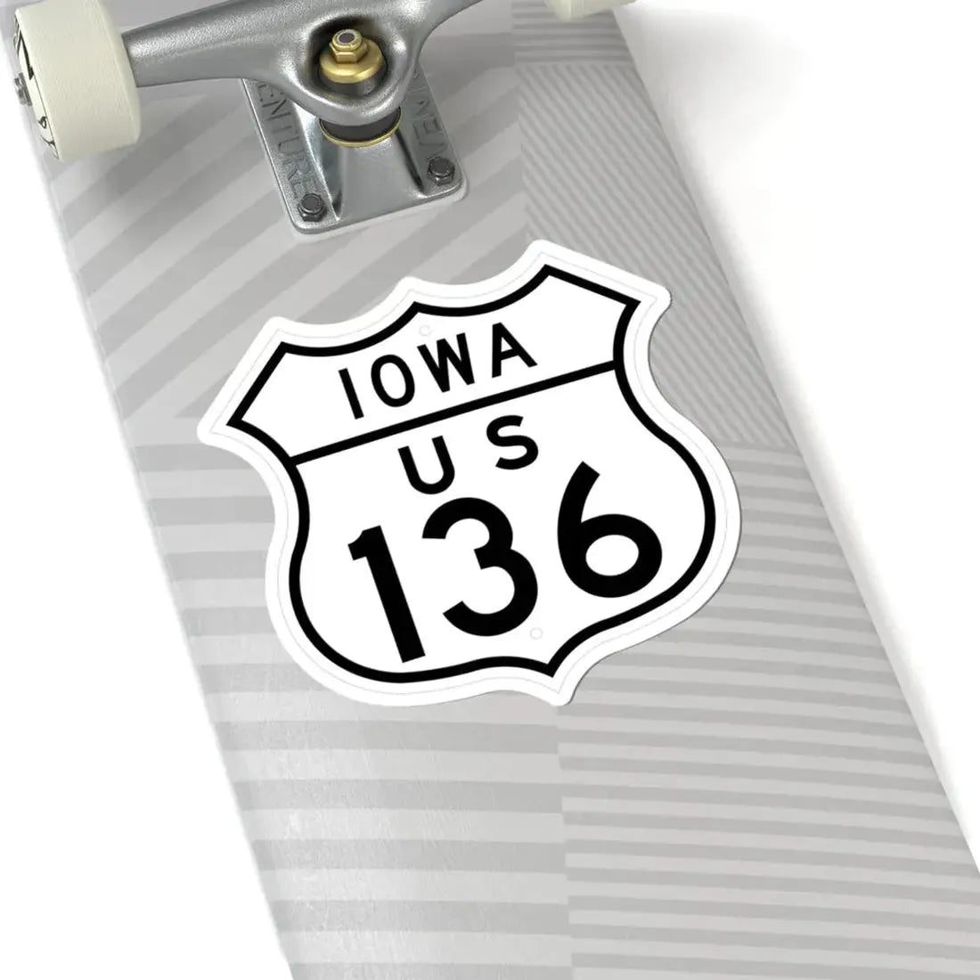US 136 Iowa 1948 (Iowa) (Road Sign) STICKER Vinyl Kiss-Cut Decal - The Sticker Space