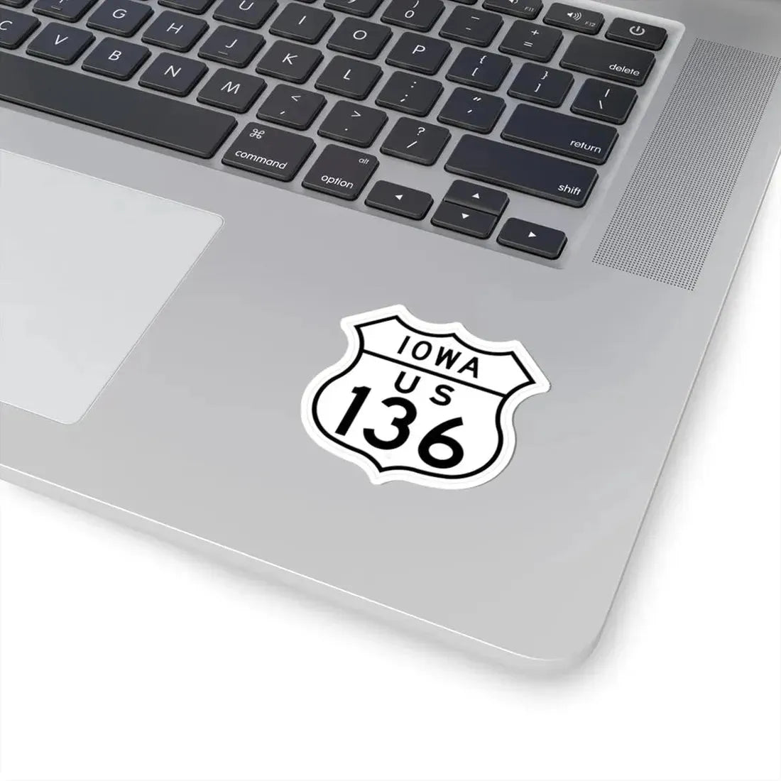 US 136 Iowa 1948 (Iowa) (Road Sign) STICKER Vinyl Kiss-Cut Decal - The Sticker Space