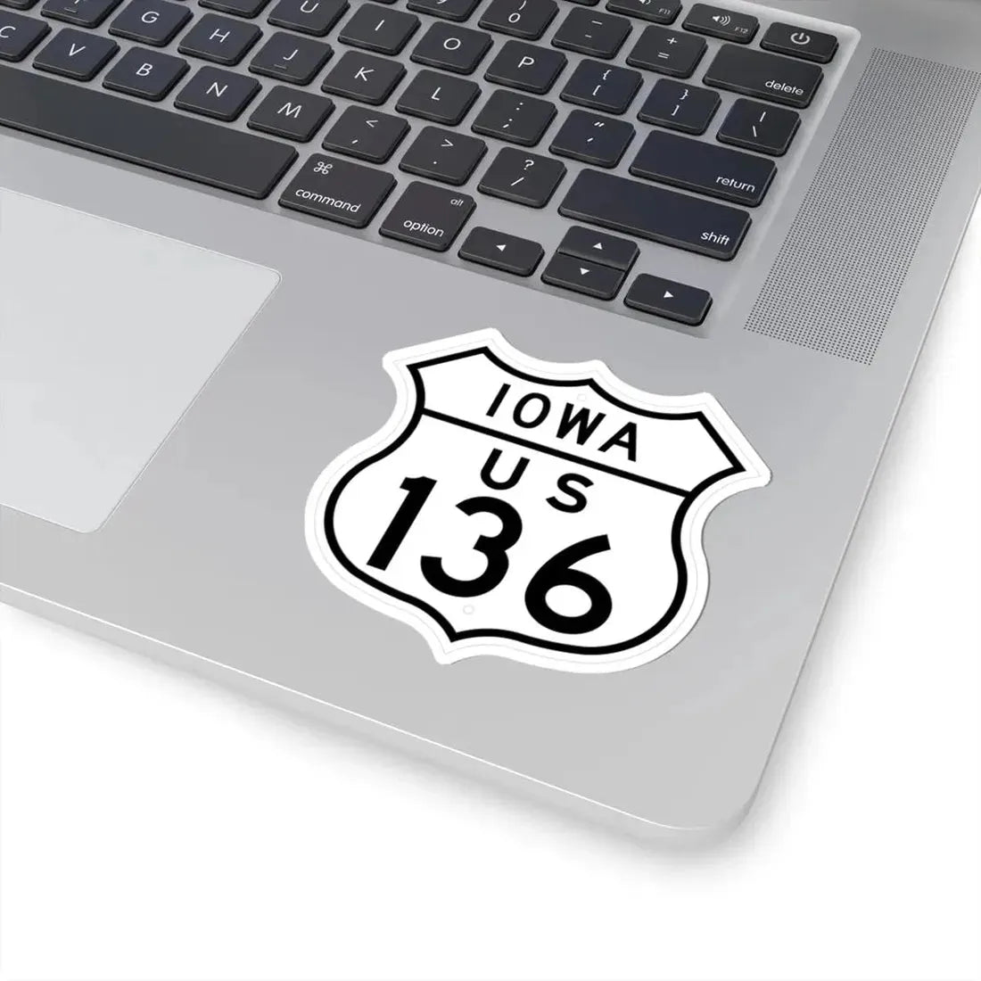 US 136 Iowa 1948 (Iowa) (Road Sign) STICKER Vinyl Kiss-Cut Decal - The Sticker Space