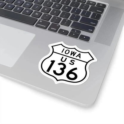 US 136 Iowa 1948 (Iowa) (Road Sign) STICKER Vinyl Kiss-Cut Decal - The Sticker Space