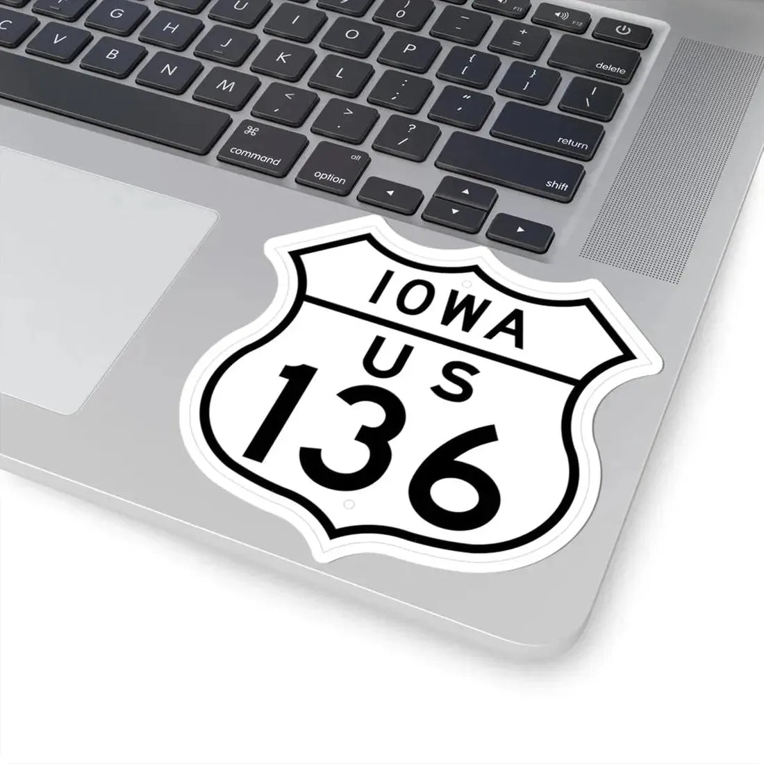 US 136 Iowa 1948 (Iowa) (Road Sign) STICKER Vinyl Kiss-Cut Decal - The Sticker Space