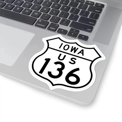 US 136 Iowa 1948 (Iowa) (Road Sign) STICKER Vinyl Kiss-Cut Decal - The Sticker Space