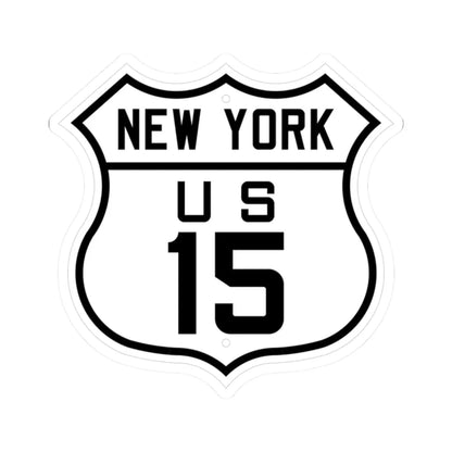 US 15 New York 1926 (New York) (Road Sign) STICKER Vinyl Kiss-Cut Decal 2 Inch White - The Sticker Space