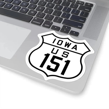 US 151 Iowa 1926 (Iowa) (Road Sign) STICKER Vinyl Kiss-Cut Decal - The Sticker Space