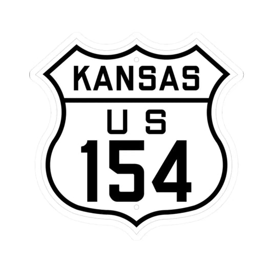 US 154 Kansas 1926 (Kansas) (Road Sign) STICKER Vinyl Kiss-Cut Decal 2 Inch White - The Sticker Space